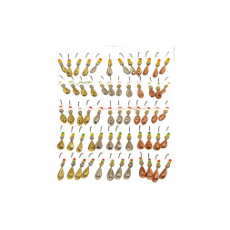 Набор паянных мормышек Condor №7 Муравей двухцветный никель+латунь/латунь+никель/медь+латунь, 60 шт/уп