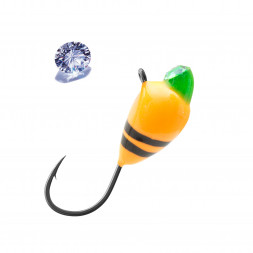 Мормышка вольфрамовая Lumicom Капля с ушком Ф3.2 обмазка с камнем винт OrBLd, цена за 1 шт.