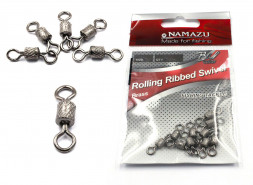 Вертлюг Namazu ROLLING RIBBED SWIVEL, латунь, цв. BN, р. 7, test-14 кг уп.10 шт